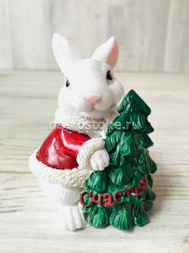 картинка Кролик с елкой  "Счастья" 5,5*8*9 см, полистоун от магазина Восточные сувениры