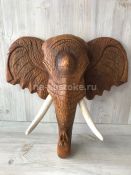 Панно голова Слона 46*56 см, дерево тик