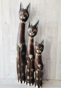 Сувенир Кошка 60,80,100 см  набор из 3-х, дерево албезия 