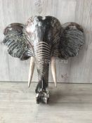 Панно голова Слона 40 см, дерево албезия