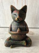 Кот йог 12 см, камень
