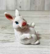 Кролик ушастый  белый 8*4,5*6 см, полистоун