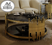 Стол лофт 80*42 см, 1,2 см толщина стекла, tempered glass, металл