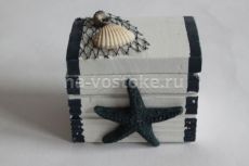 Шкатулка-сундук морская 7*5*5,5 см дерево