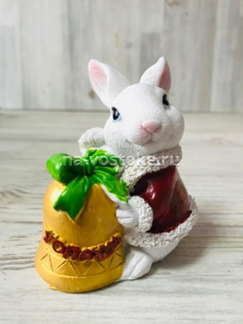 картинка Кролик с колокольчиком  "Успехов" 5,5*8*9 см, полистоун от магазина Восточные сувениры