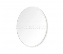 Зеркало круглое 50 см, белое, в тонкой деревянной раме